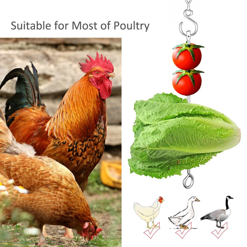 Suplklz Chicken Vegetable Hanging Feeder Toy for Hens Pet Chicken Veggies Skewer Fruit Holder for Hens Large Bird - Image 2